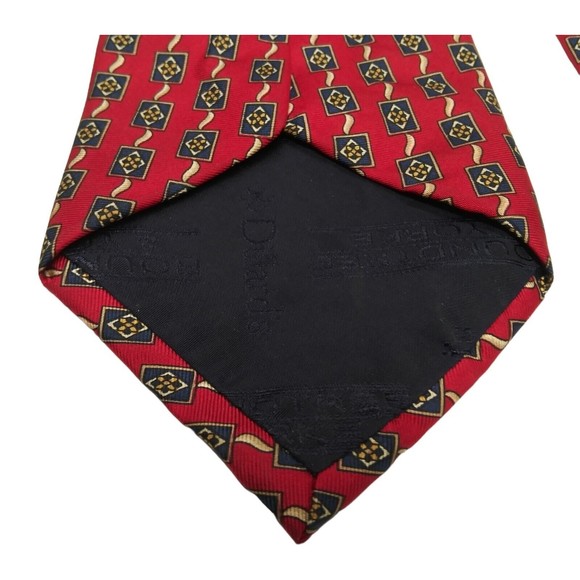 ROUNDTREE & YORKE Silk TIE Red Black Gold Made in USA Y2K Dillards 58x4 Vintage - Picture 8 of 9